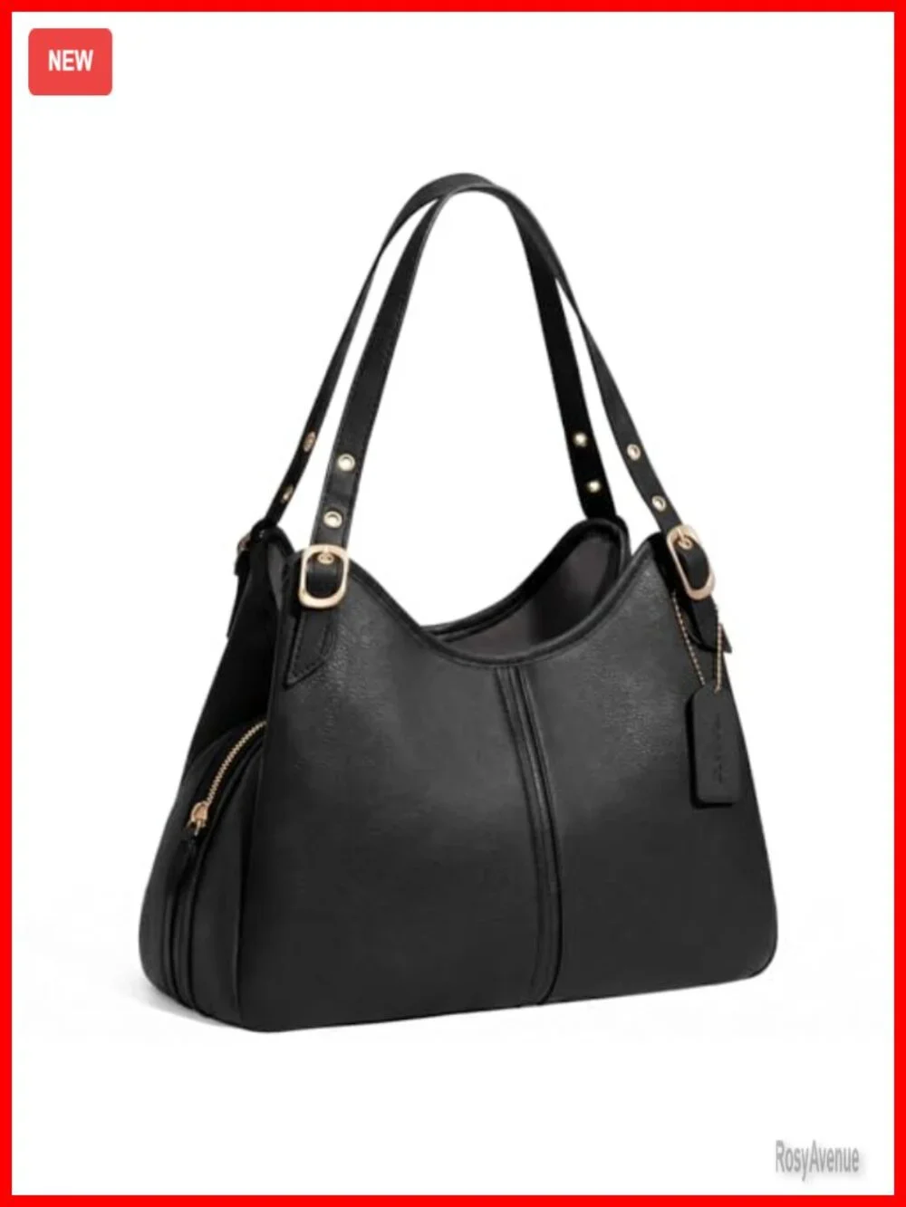 Slouchy Hobo Shoulder Bag, Faux Leather Handbag with Large Capacity